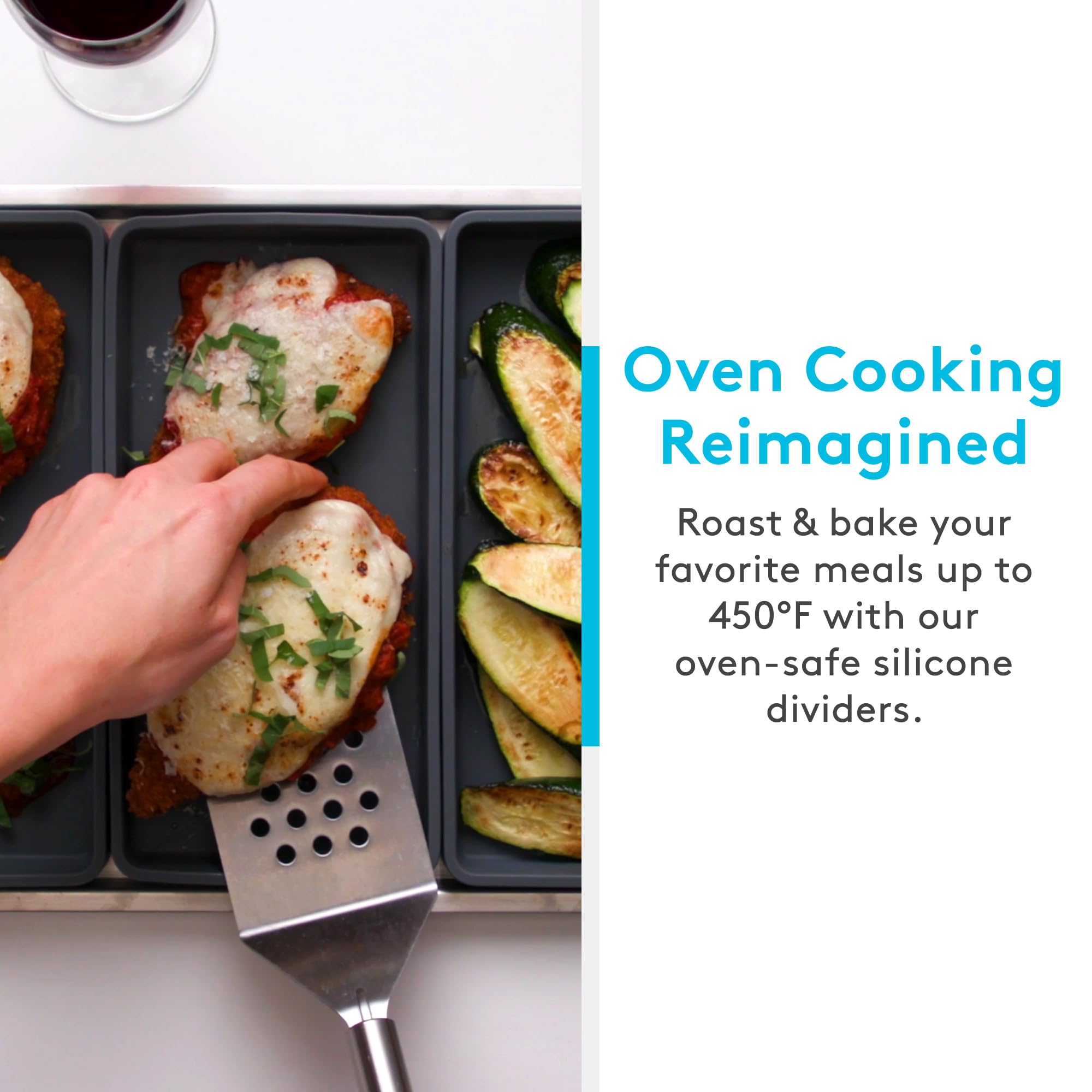 Prepd Cheat Sheets dishwasher-safe dividers for quick post-meal cleanup.