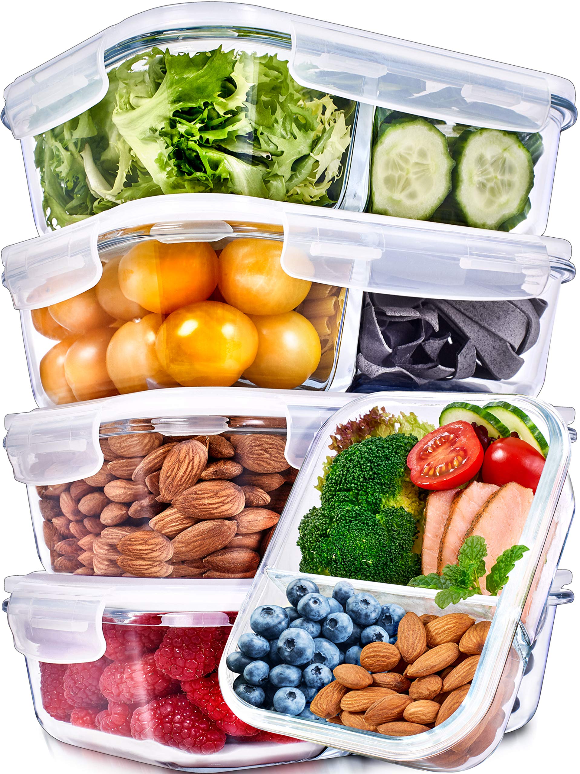 Prep Naturals 36oz glass container with airtight lid for fresh meal prep.