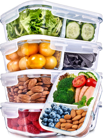 Prep Naturals 36oz glass container with airtight lid for fresh meal prep.