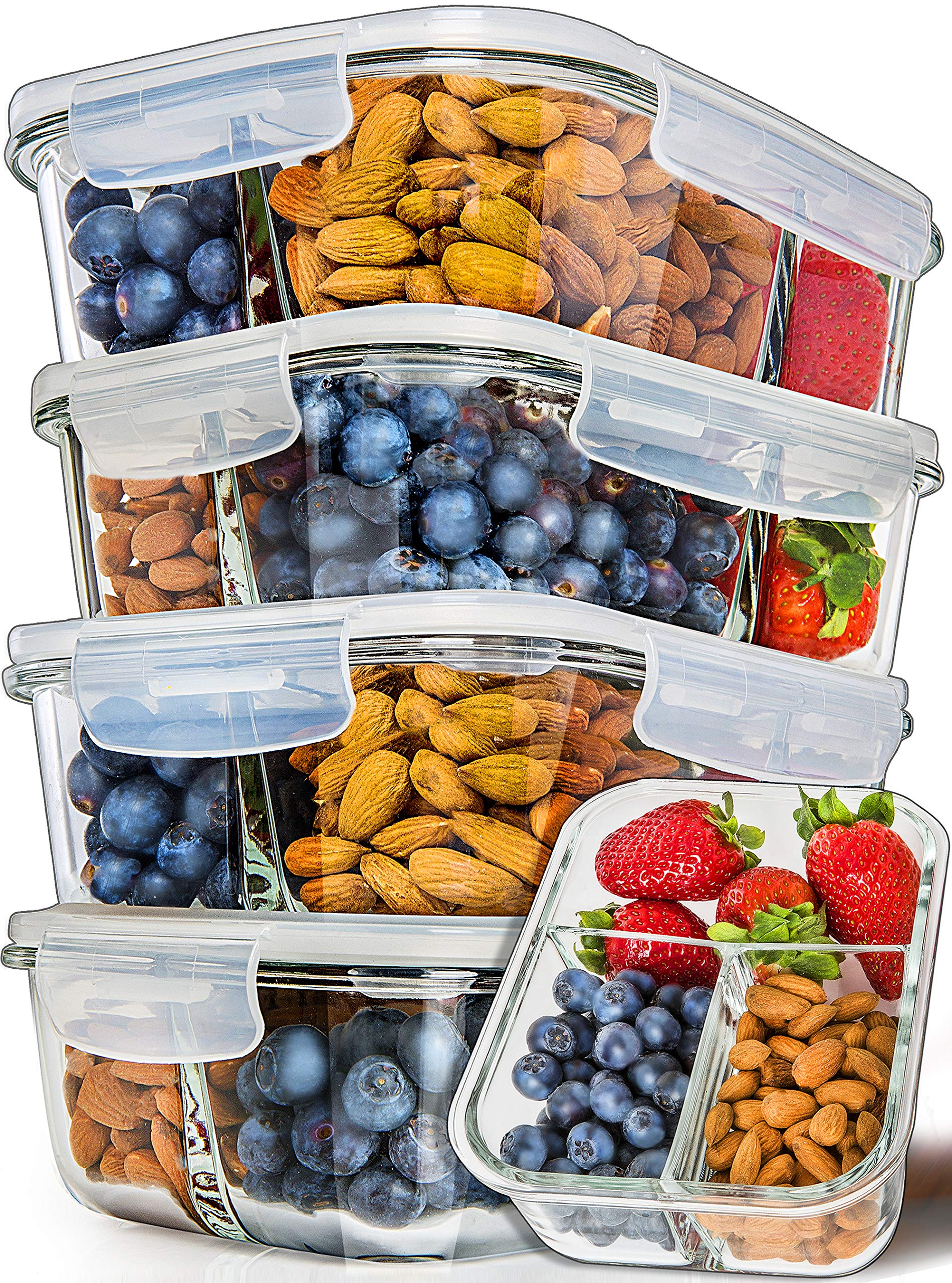Prep Naturals glass meal prep container 34oz for organized weekly lunches.