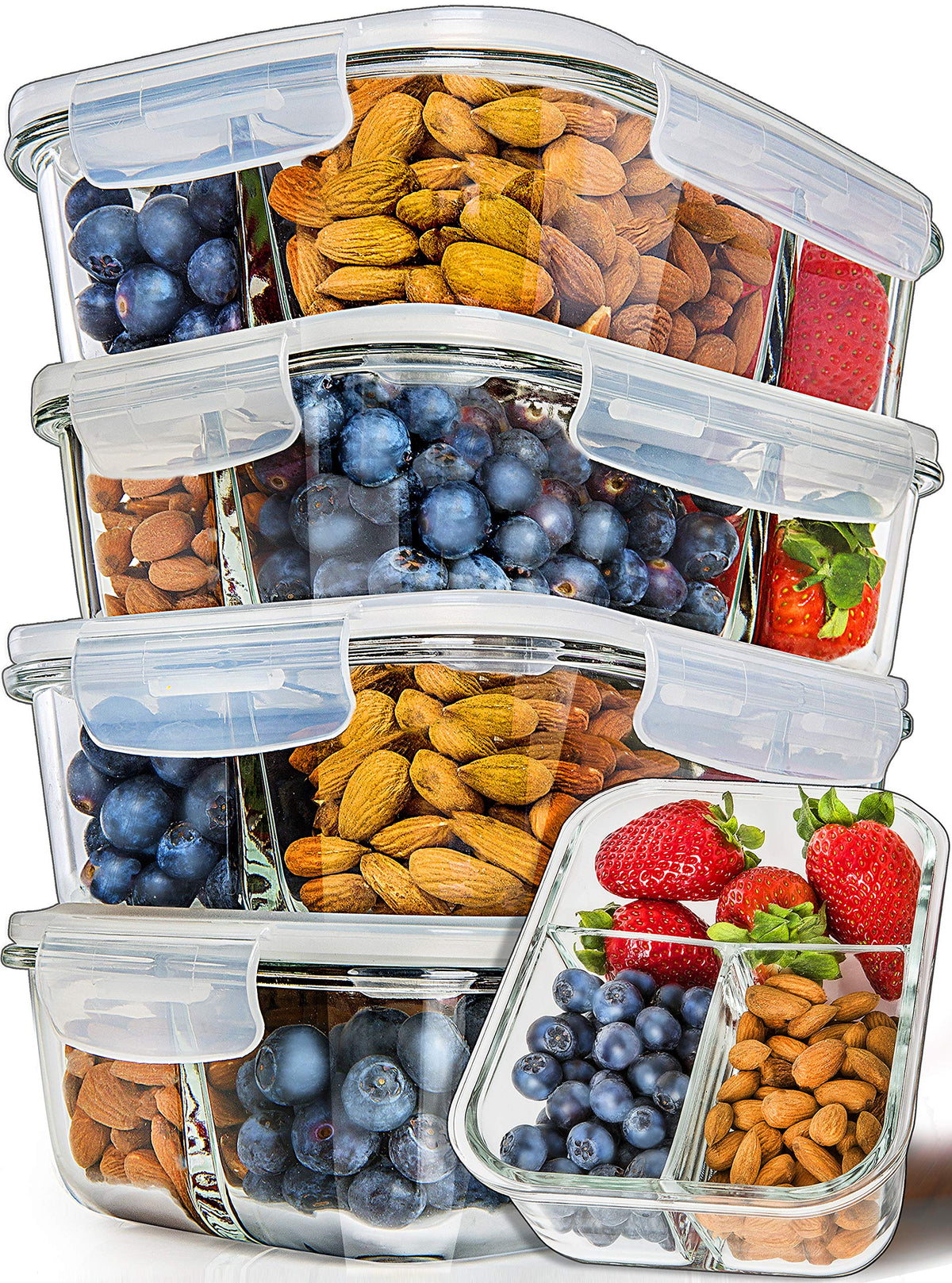 Prep Naturals glass meal prep container 34oz for organized weekly lunches.