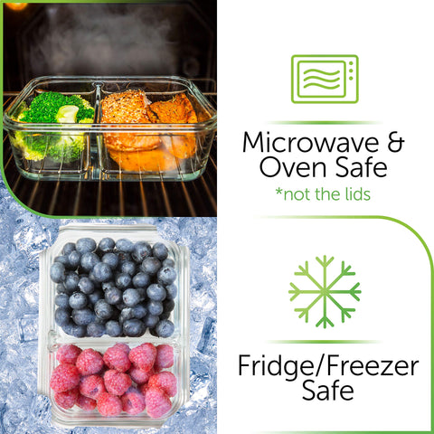 Storing holiday leftovers in transparent glass for easy identification.