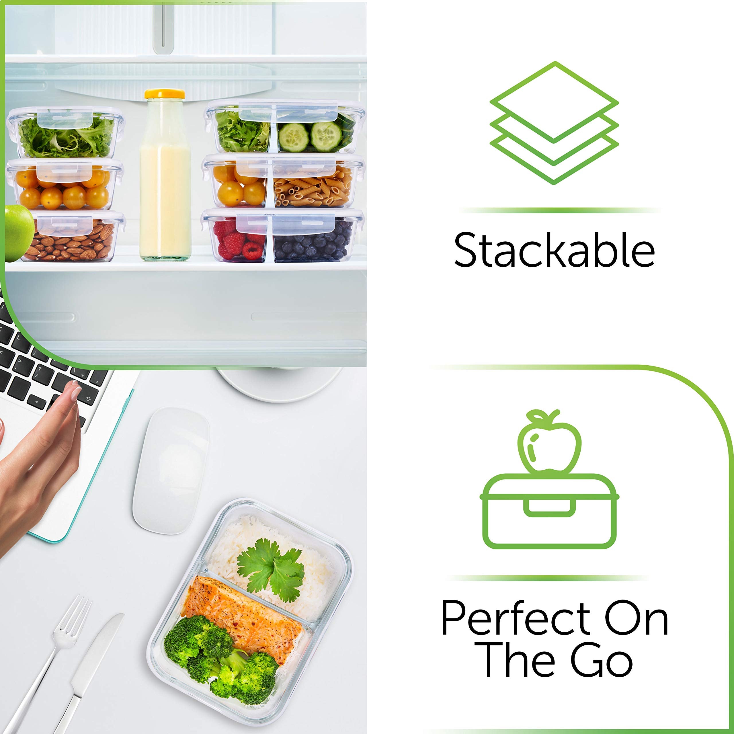 Pack of five 36oz containers offers versatile meal storage.