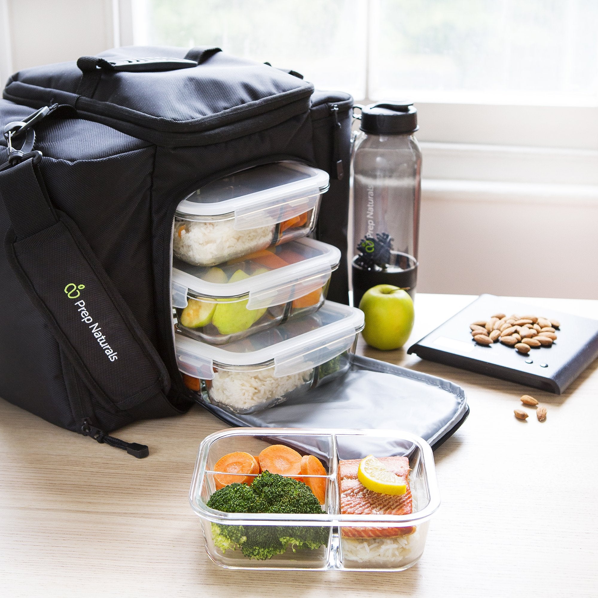 Prep Naturals slim, transparent glass adds a premium look for on-the-go meals.