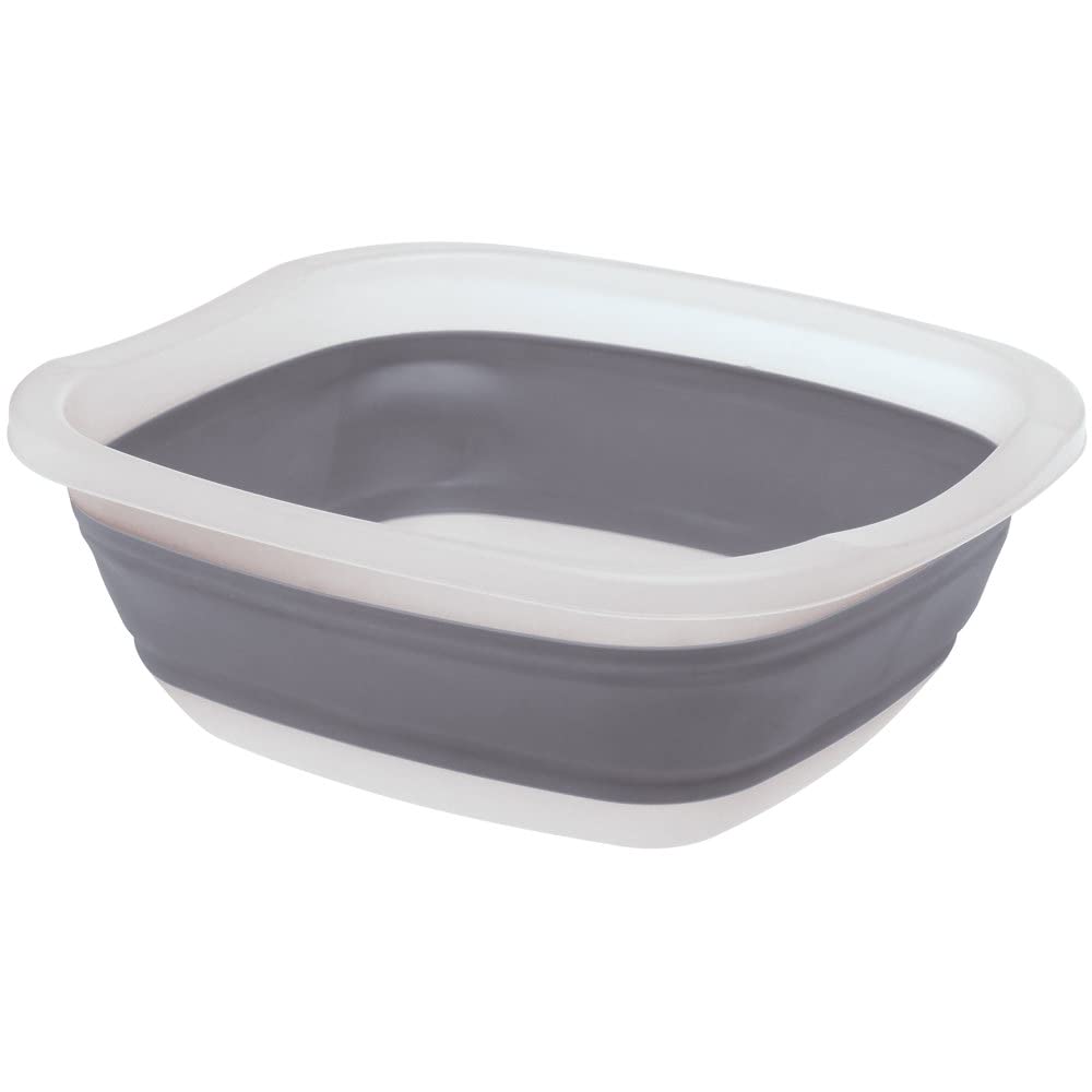 PrepWorks Collapsible Tub with raised feet drains water efficiently after use.