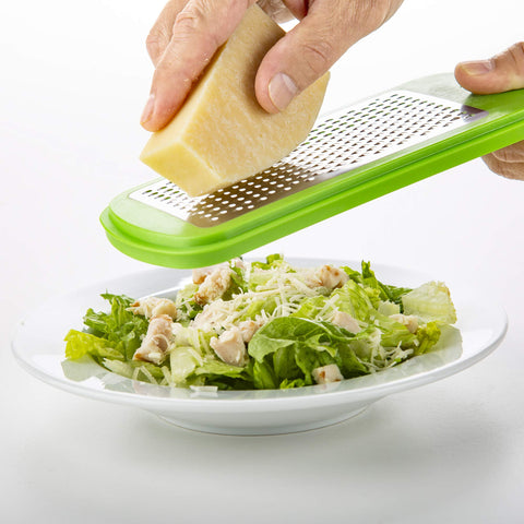PrepWorks Grate, Slice & Store Set holds up to 2 cups of ingredients.