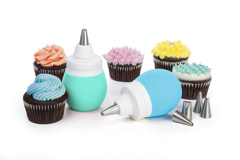 Prepworks six piping tips for varied textures like stars, leaves, and circles.