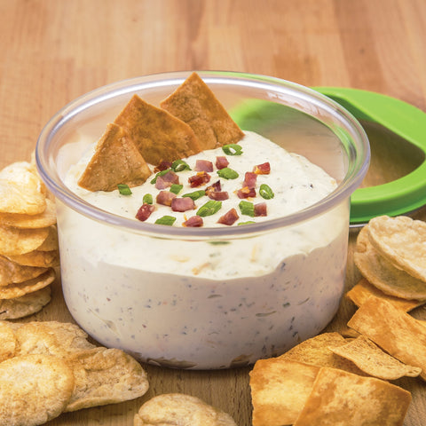 Dips storage setup with PREPWORKS ProKeeper for versatile snacking options.