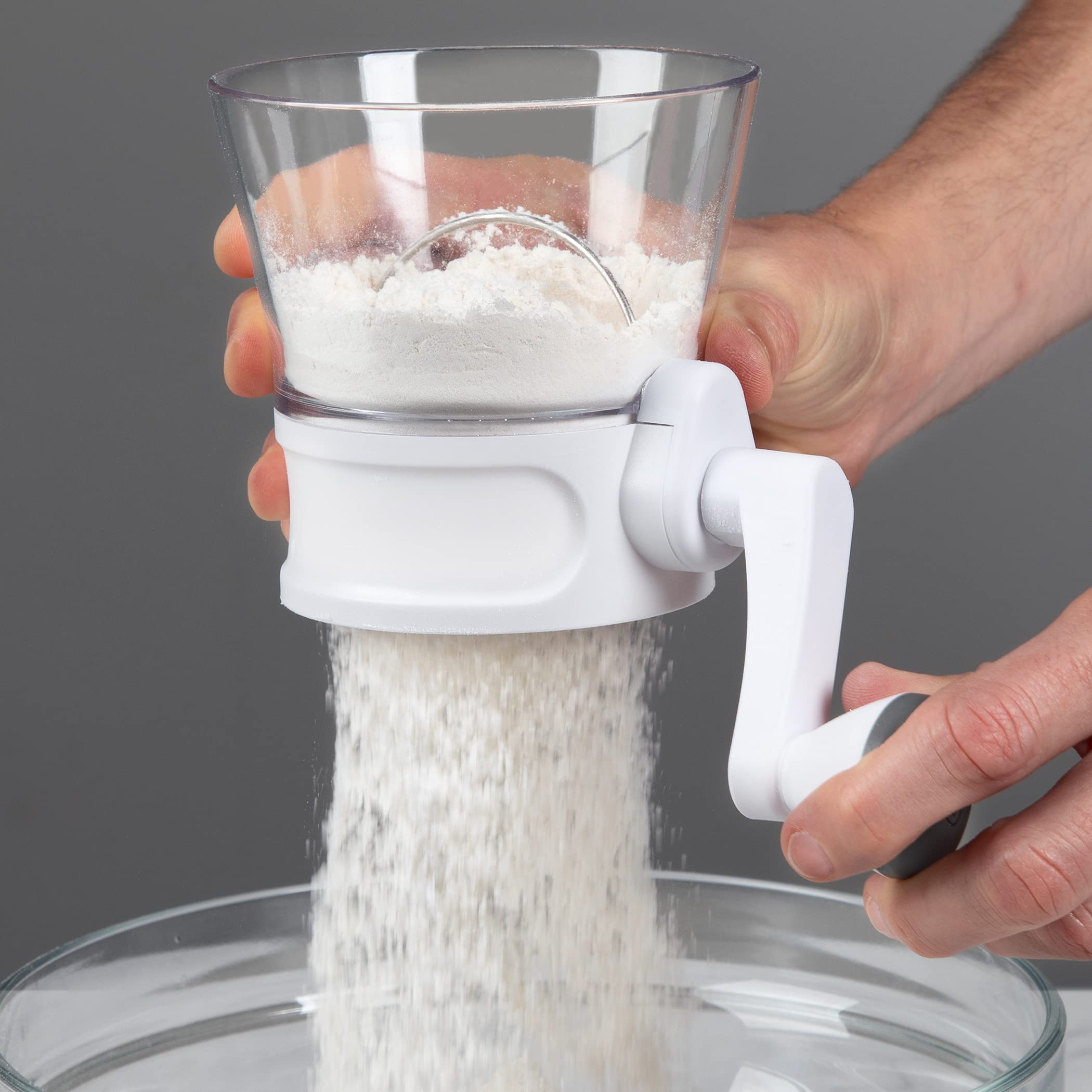 PrepWorks Quick Sifter direct measuring into a container during prep