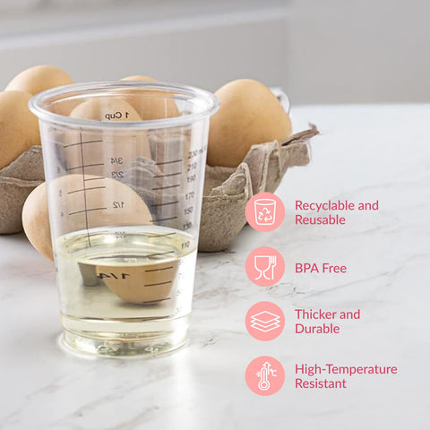 Stackable 50-count Prestee cups simplify organization and disposal after use.