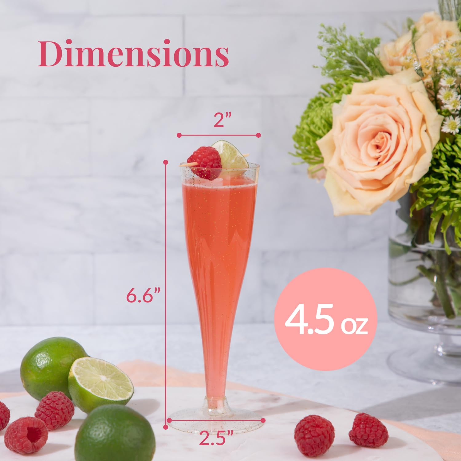 Prestee durable shatterproof flutes with gold trim for upscale gatherings.