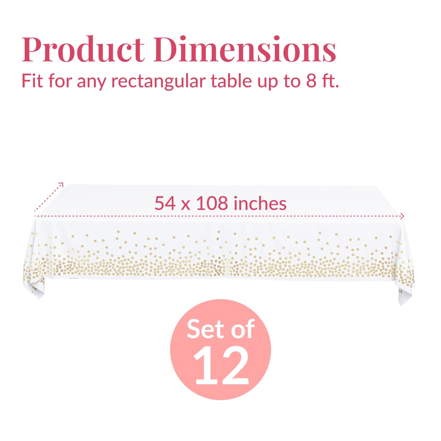 Prestee waterproof and stain-resistant cover keeps 54x108 inch tables clean.