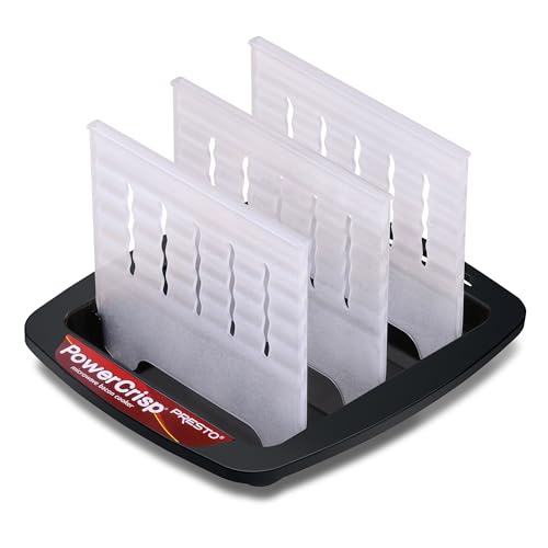 Presto bacon cooker racks stacked inside for even, quick cooking.