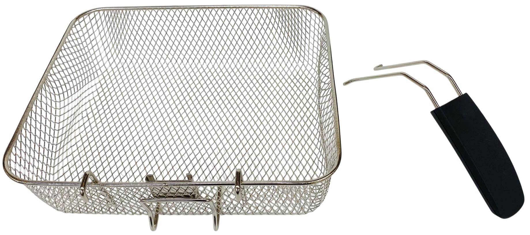 Presto Jumbo ProFry Basket with sturdy stainless steel handle for easy lifting