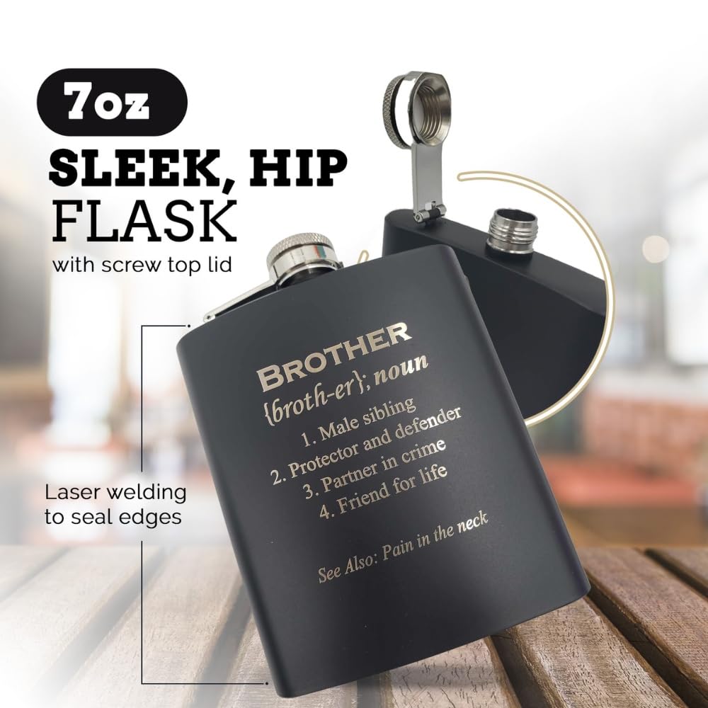 Pretty Inappropriate hip flask with two shot glasses for a stylish birthday toast