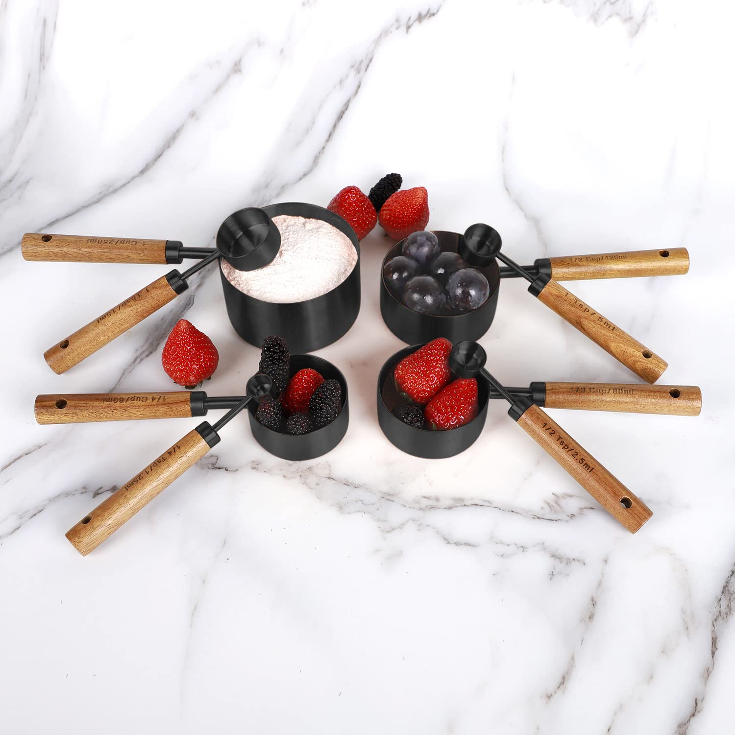 PrettyFine kitchen scene featuring the measuring set ready for cooking.