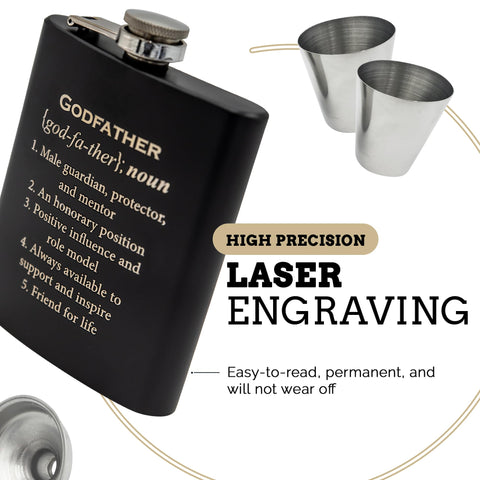 Pretty Inappropriate two brushed shot glasses included for elegant toasts.