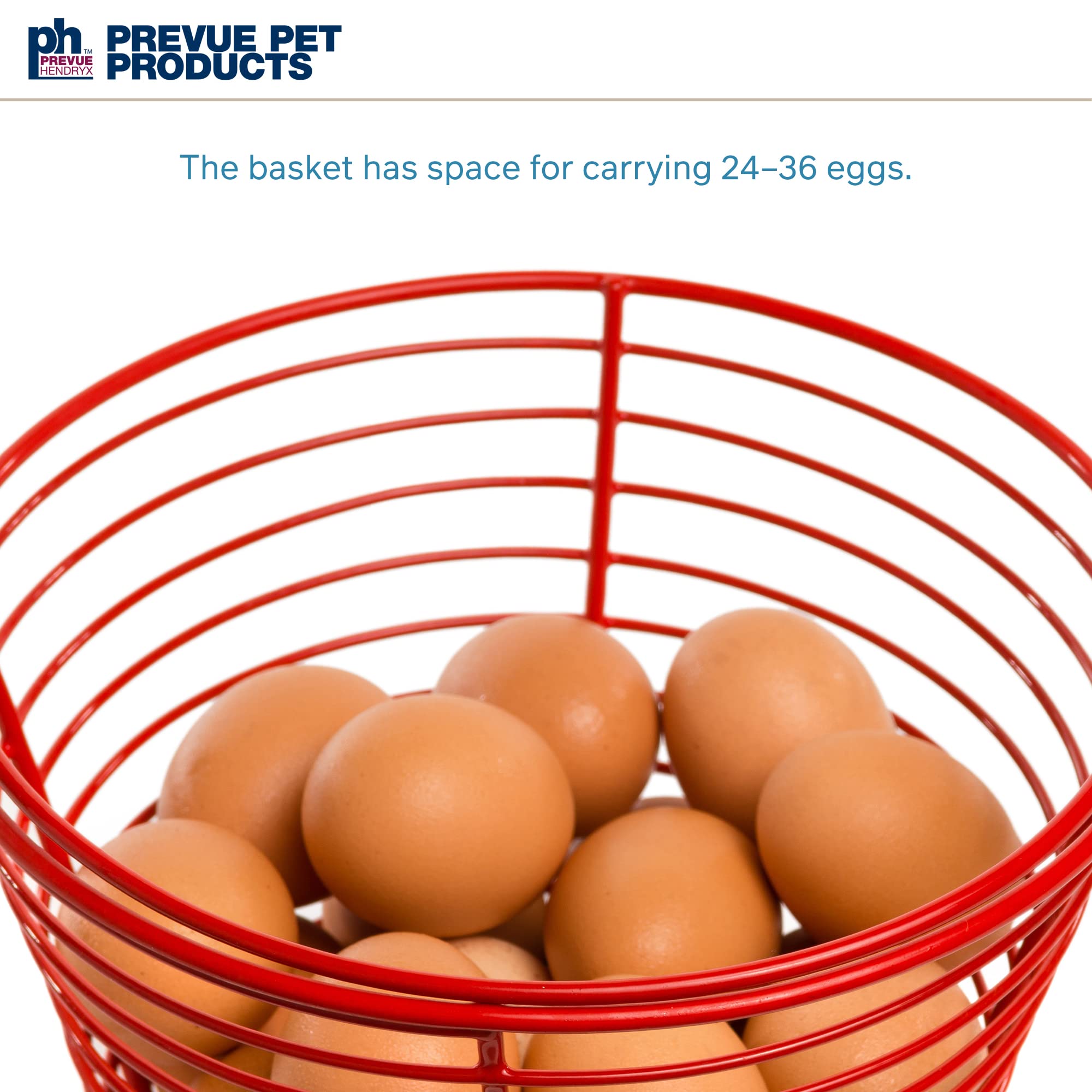 PH Prevue Hendryx egg basket open design letting dirt fall away during harvest.