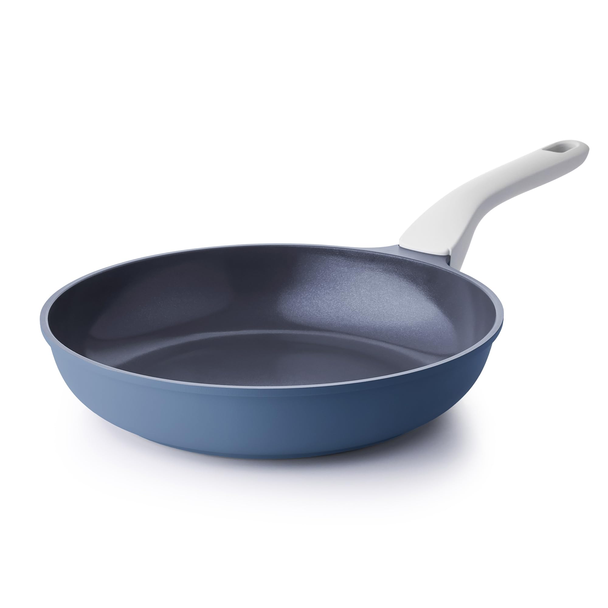 Pricusis nonstick ceramic pan 8-inch blue gray top view shows even heating