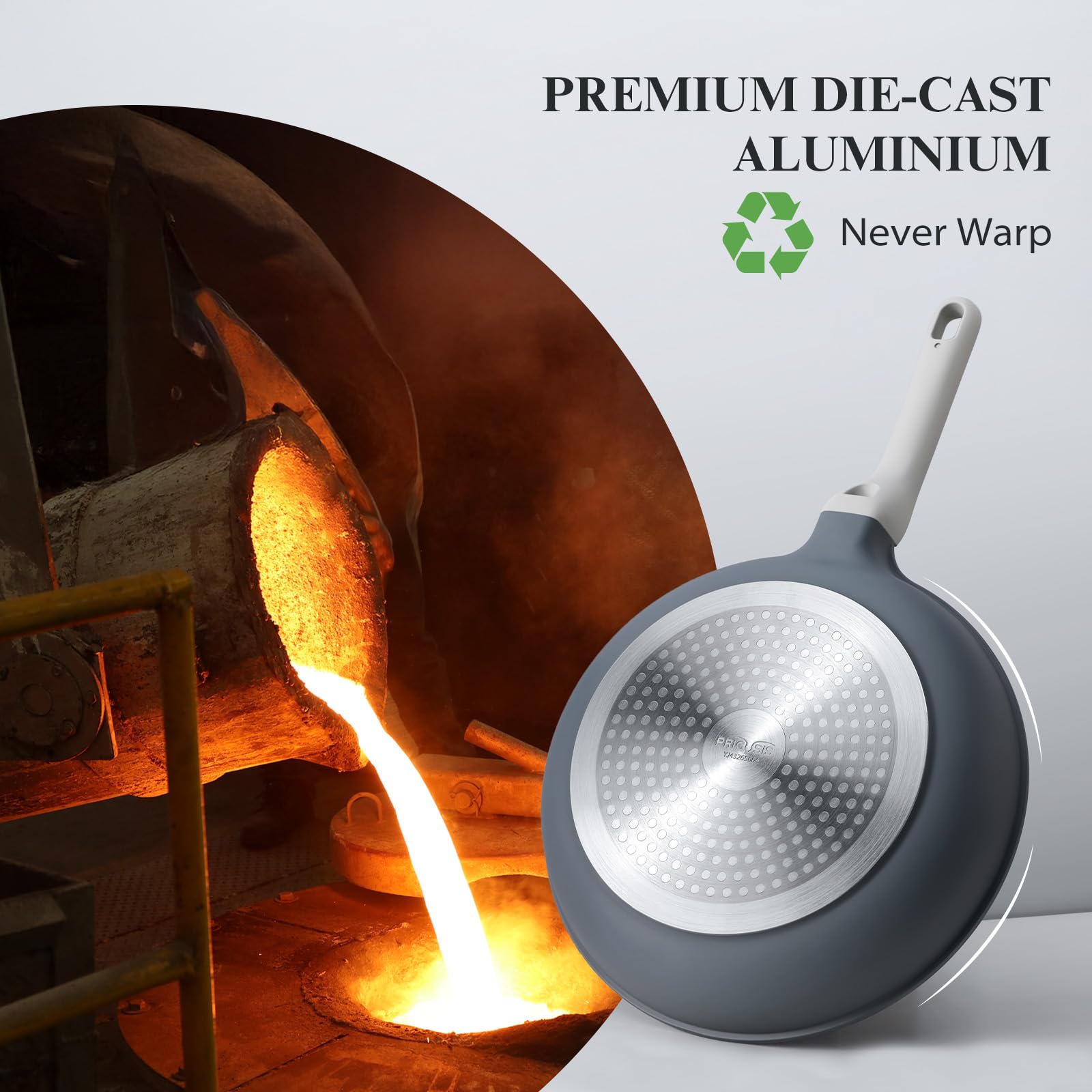 PRICUSIS stovetop-friendly base shown for versatile cooking.