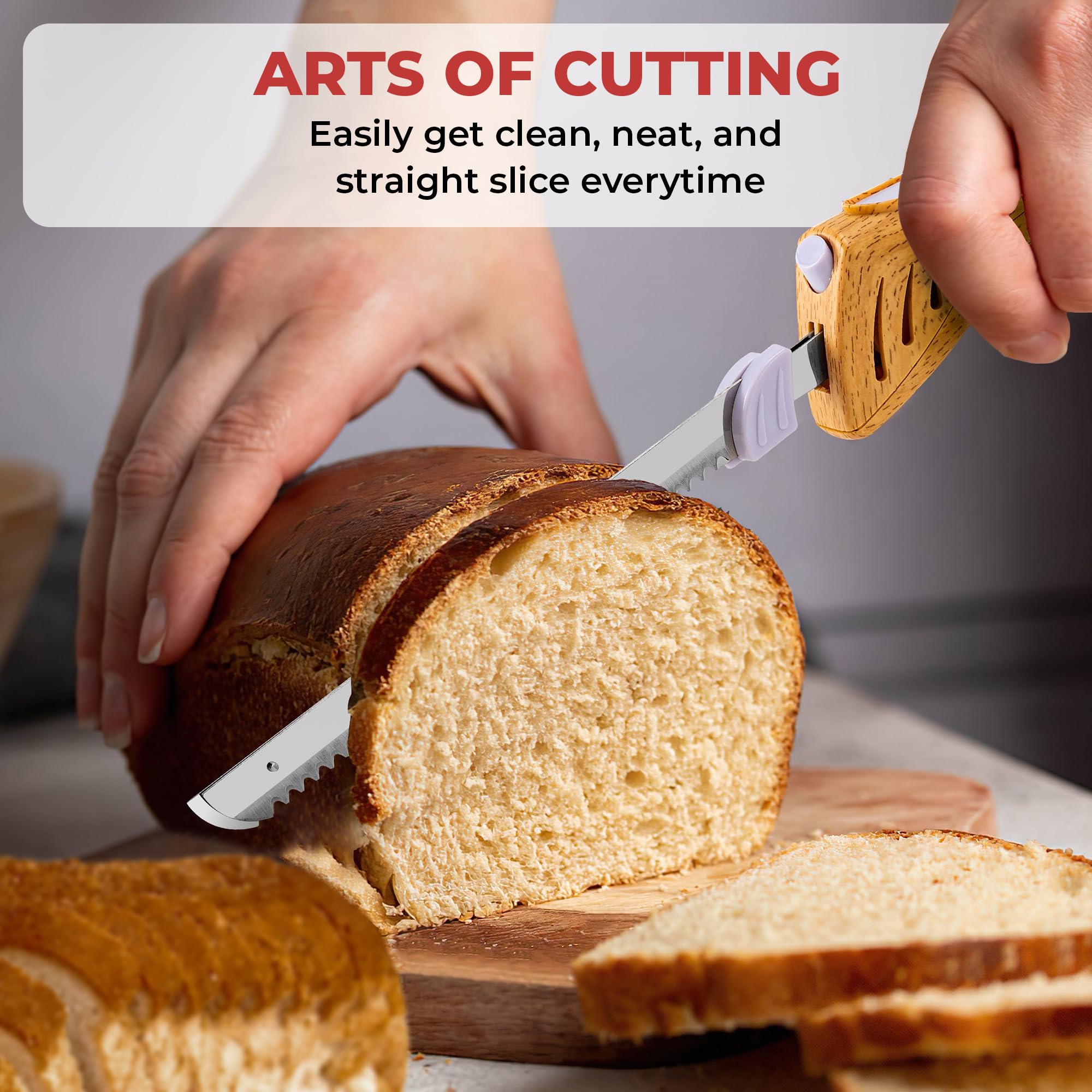 Dishwasher-safe removable blades allow quick cleaning after carving.