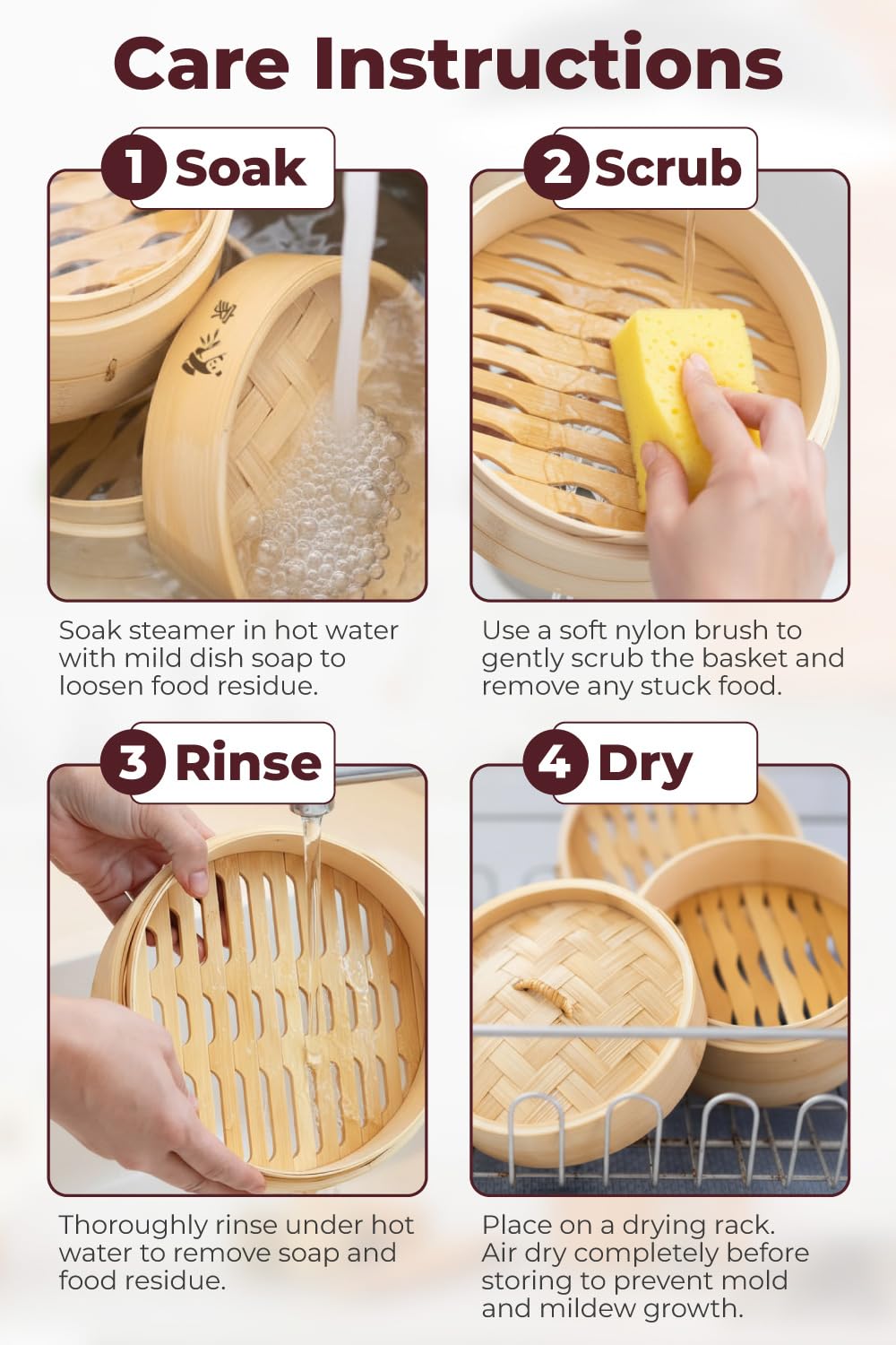 Prime Home Direct bamboo steamer ceramic dish included