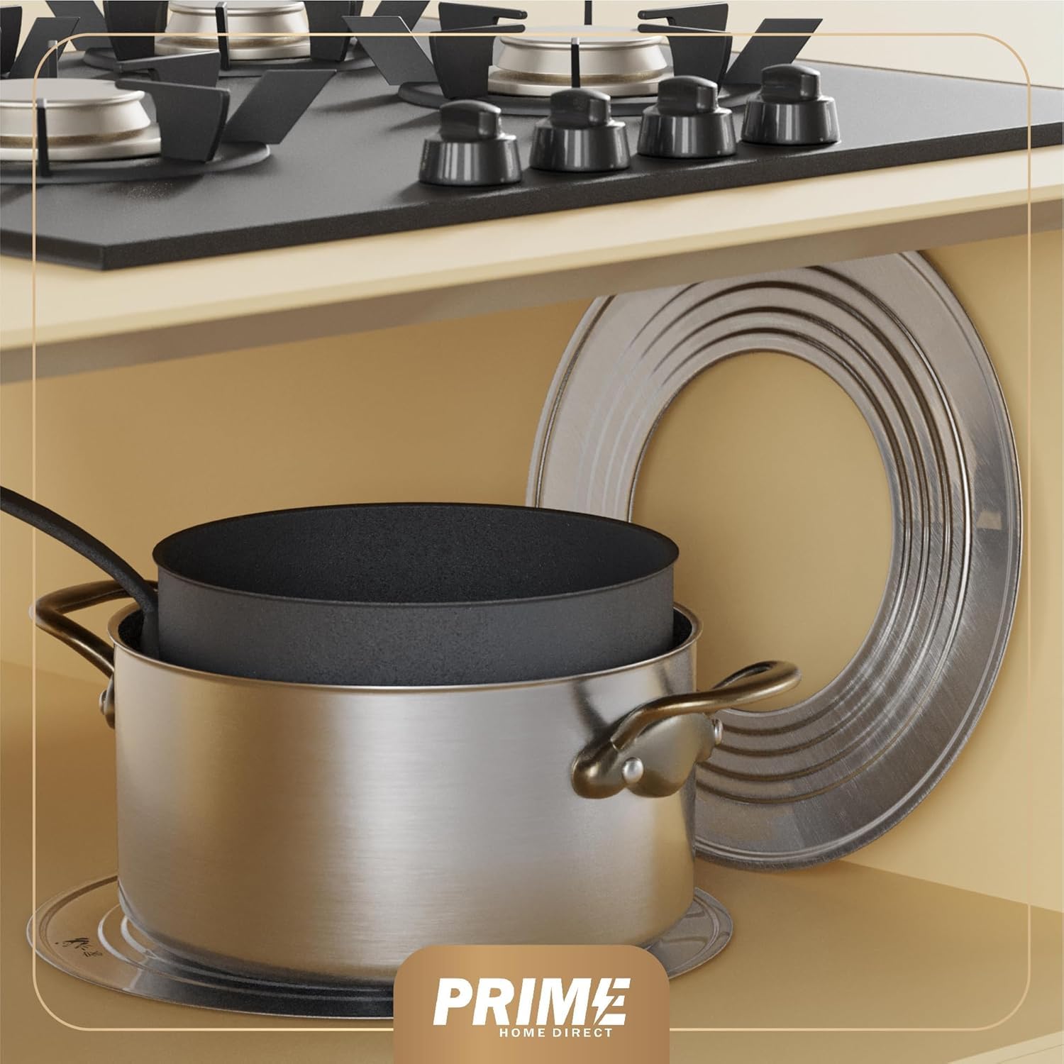 Prime Home Direct steamer ring enables dumplings and vegetables to steam evenly.