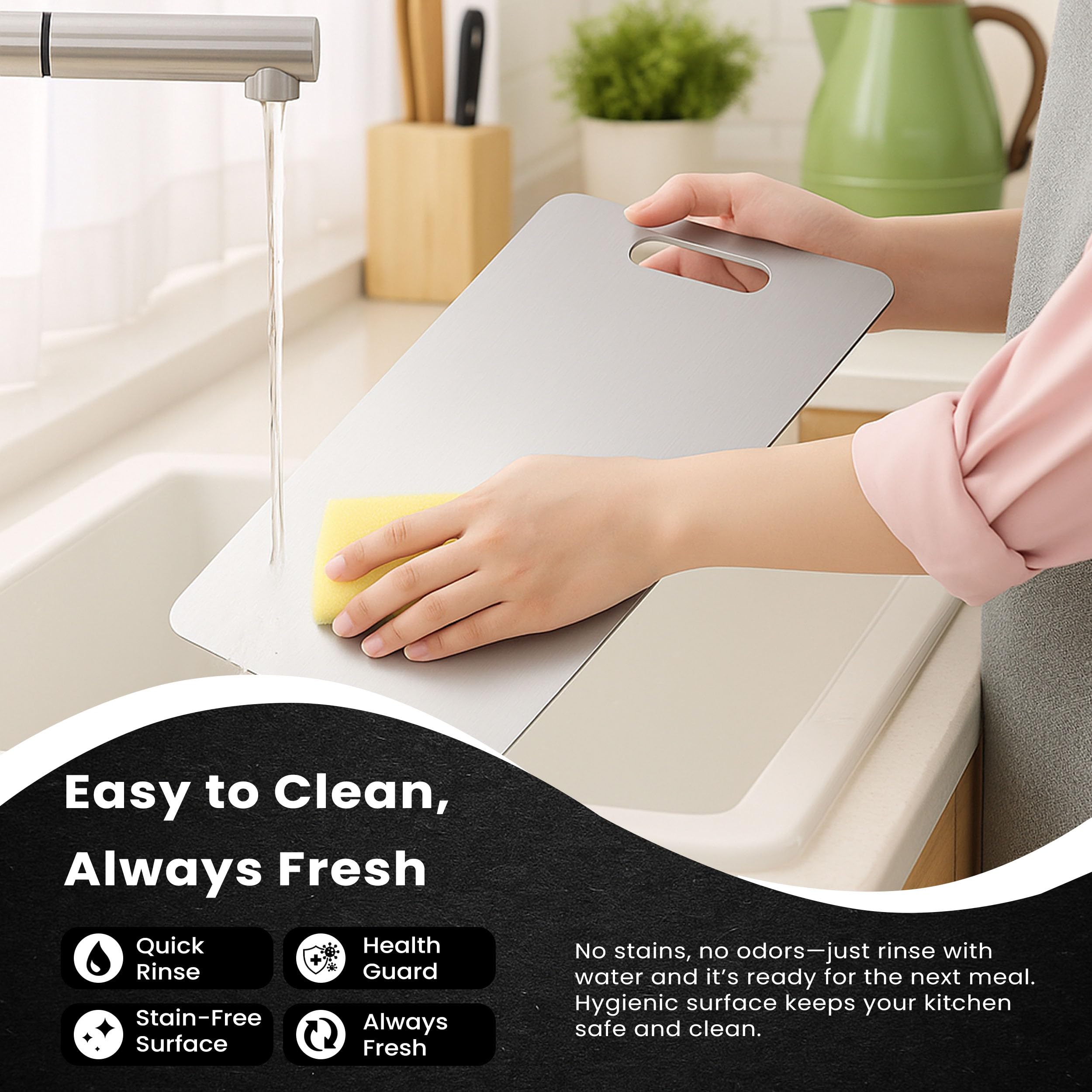 PrimeCutKitchen titanium board matte finish with rounded edges