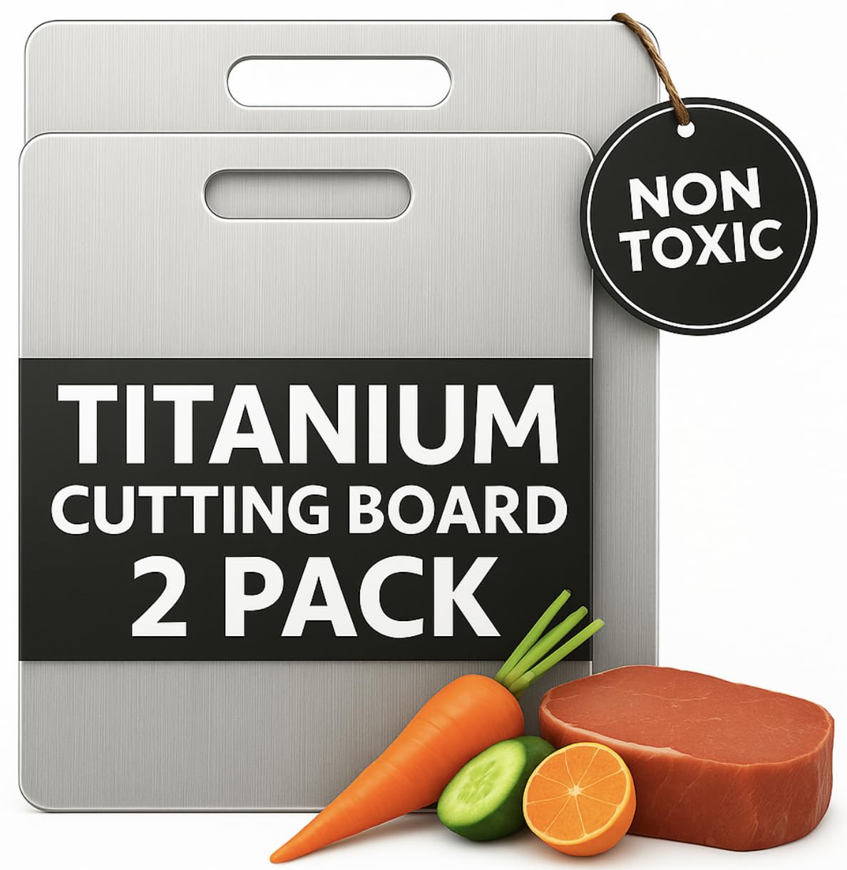 PrimeCutKitchen titanium cutting board small front for fruits and vegetables on a clean counter