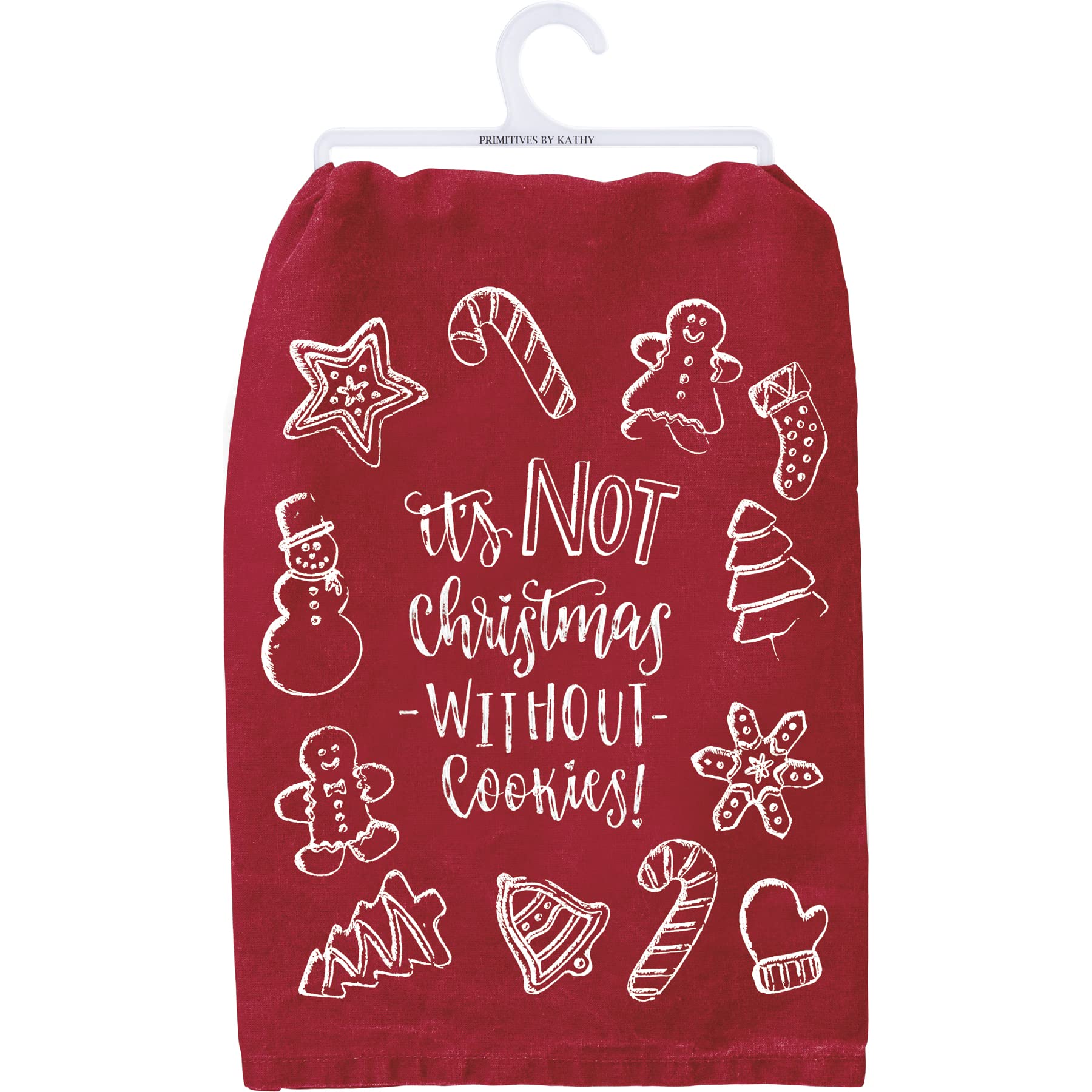 Primitives by Kathy towel with It's Not Christmas Without Cookies for festive kitchen decor.