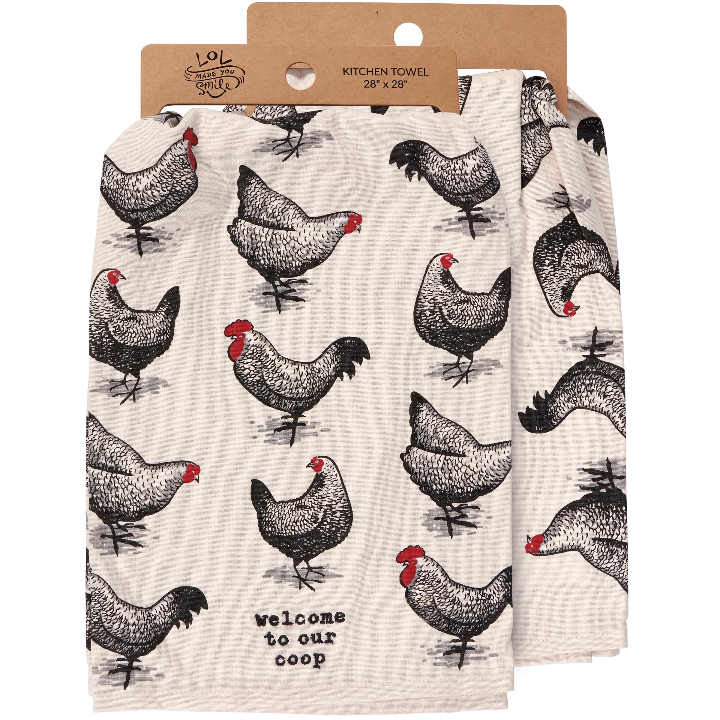 Primitives by Kathy Welcome To Our Coop towel with chicken design for cozy kitchen decor and easy cleanup