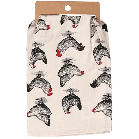 Quaint farm motif on Primitives by Kathy towel adds country charm while drying dishes
