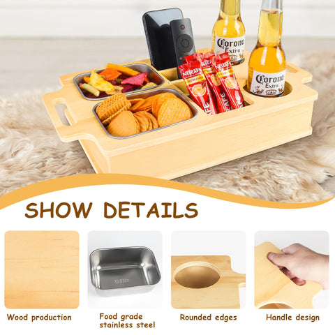 Primo Lines couch holder with stainless steel bowls for effortless cleaning