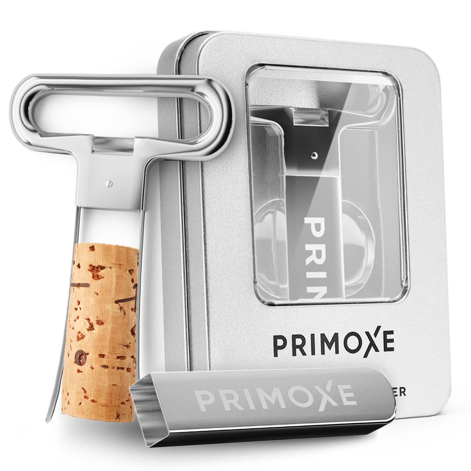 PRIMOXE Ah-So two-prong cork remover in stainless steel for smooth cork extraction