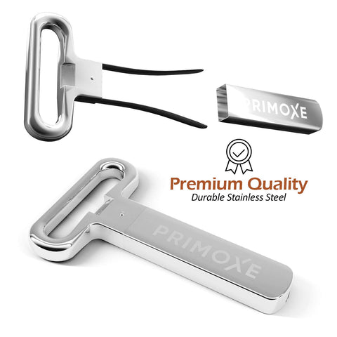 PRIMOXE stainless steel cork puller highlighting durable construction for longevity