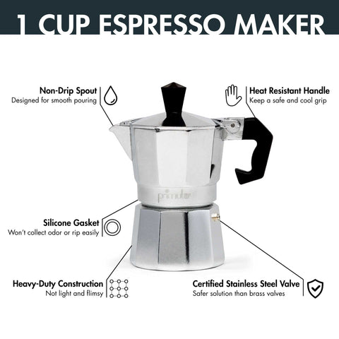Primula cast-aluminum coffee maker, durable for daily use