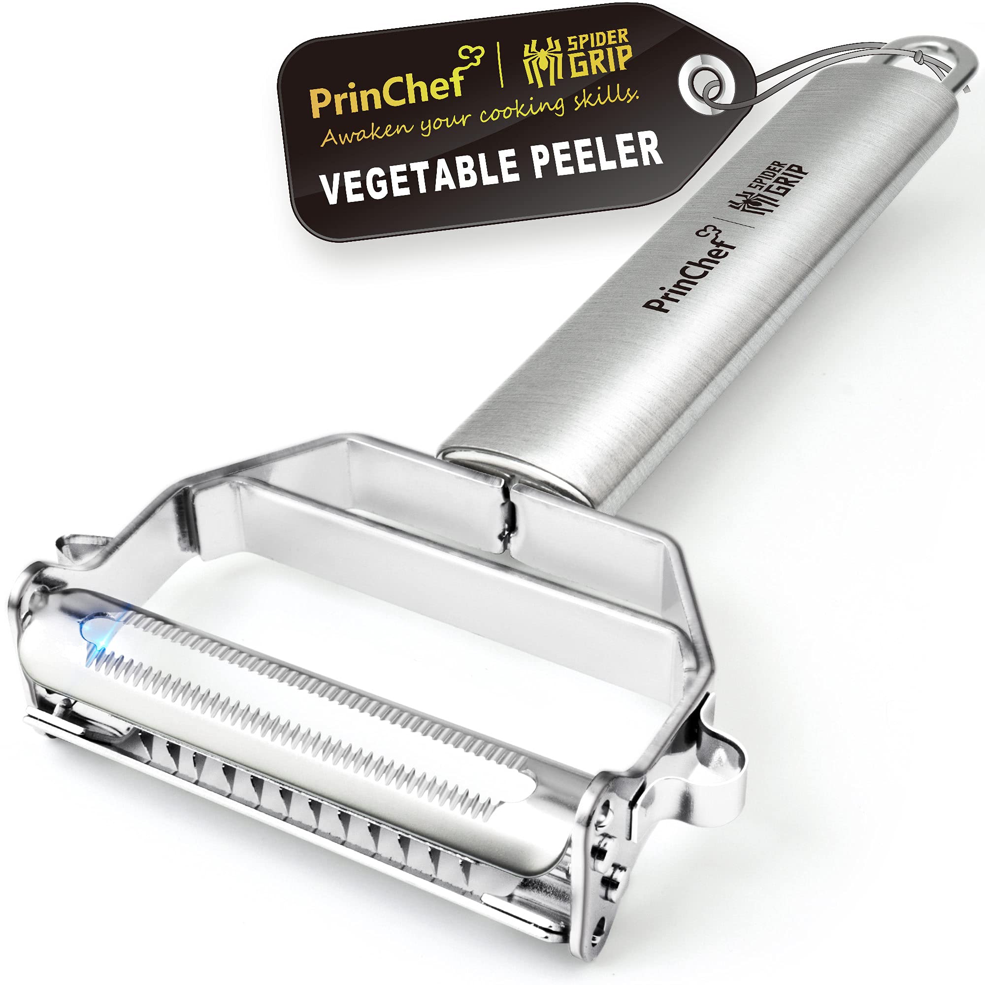 PrinChef 3-in-1 peeler handles peeling and julienne prep smoothly.