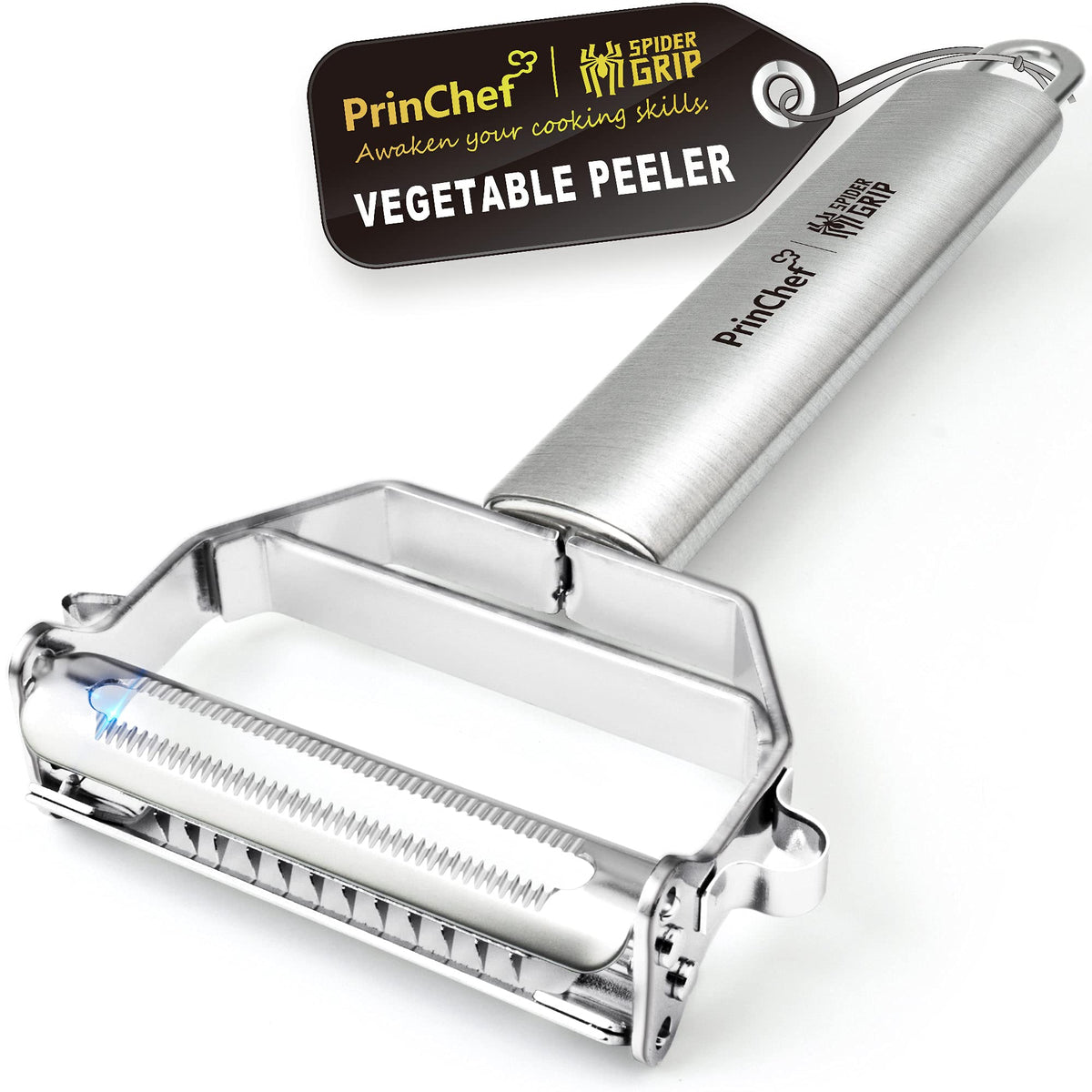 PrinChef 3-in-1 peeler handles peeling and julienne prep smoothly.