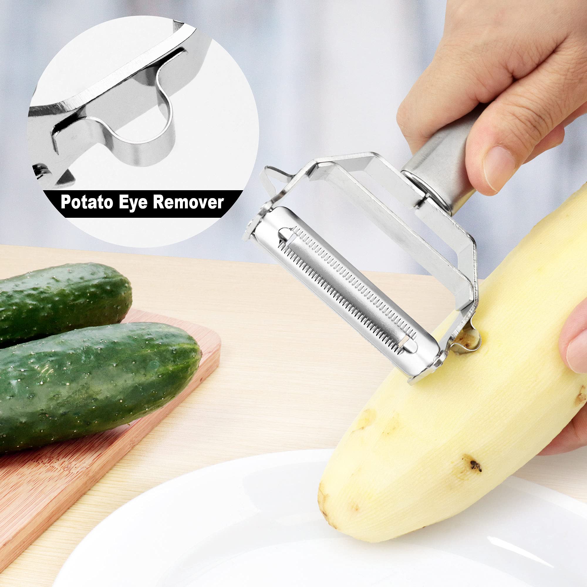 PrinChef julienne slicer creates uniform strips for salads.