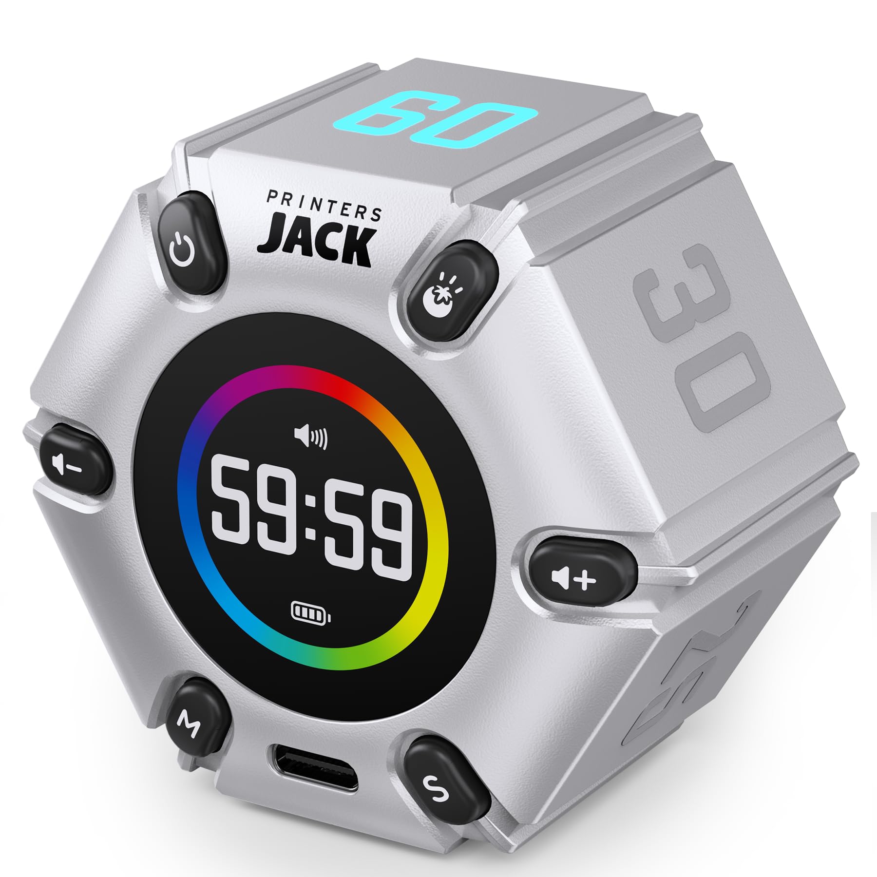 Printers Jack Pomodoro Timer visual focus cube on desk enhances concentration