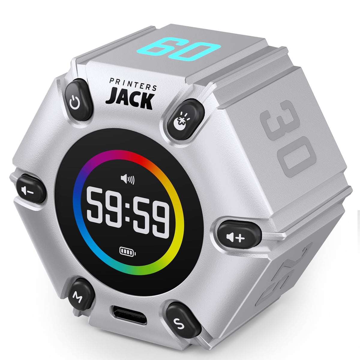 Printers Jack Pomodoro Timer visual focus cube on desk enhances concentration
