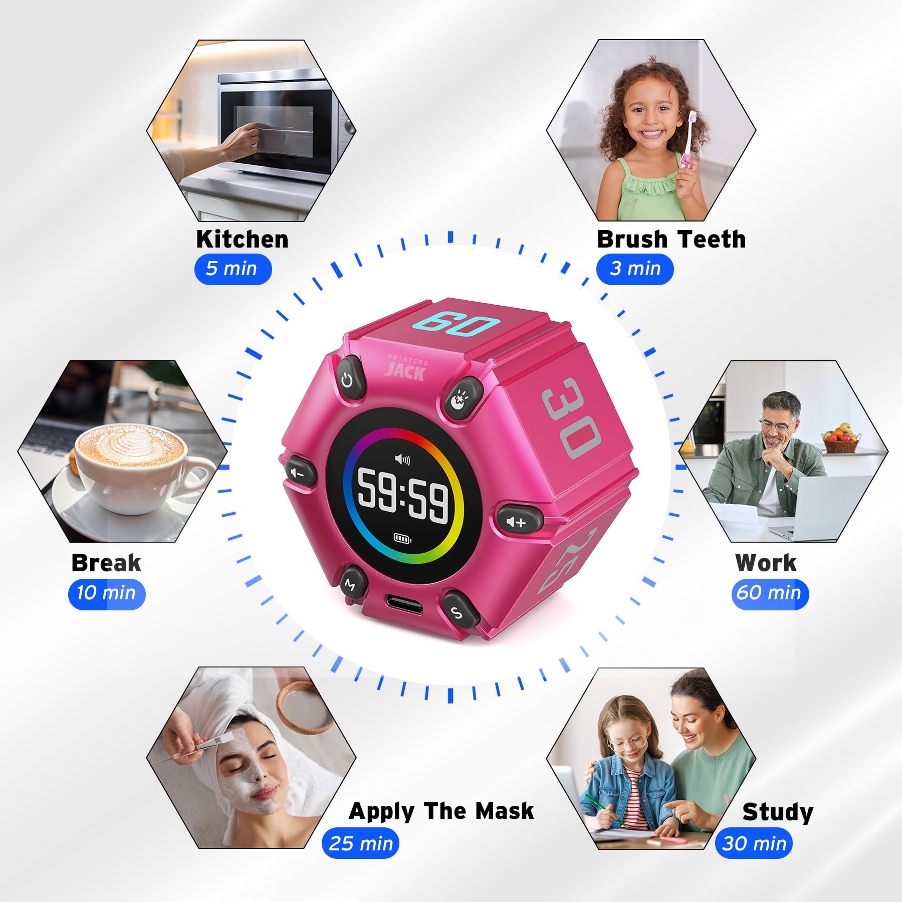Printers Jack Customizable time control with M and S buttons