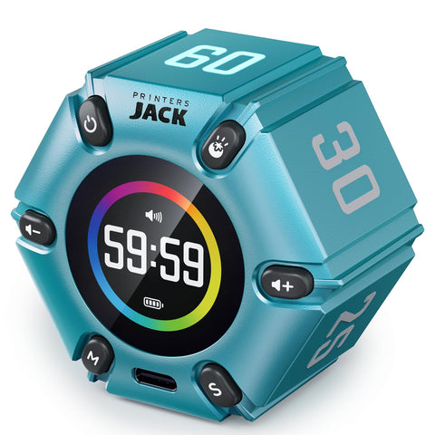 Printers Jack Pomodoro timer with flip countdown display for focused work