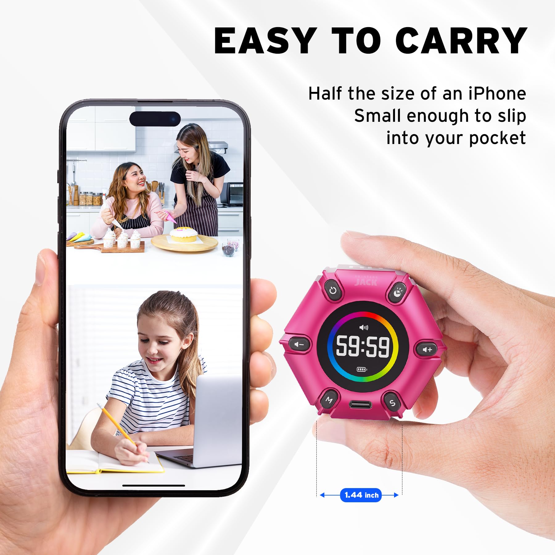 Printers Jack portable timer fitting into a pocket or bag