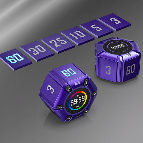 Printers Jack Productivity Cube Timer six presets visible for quick timing