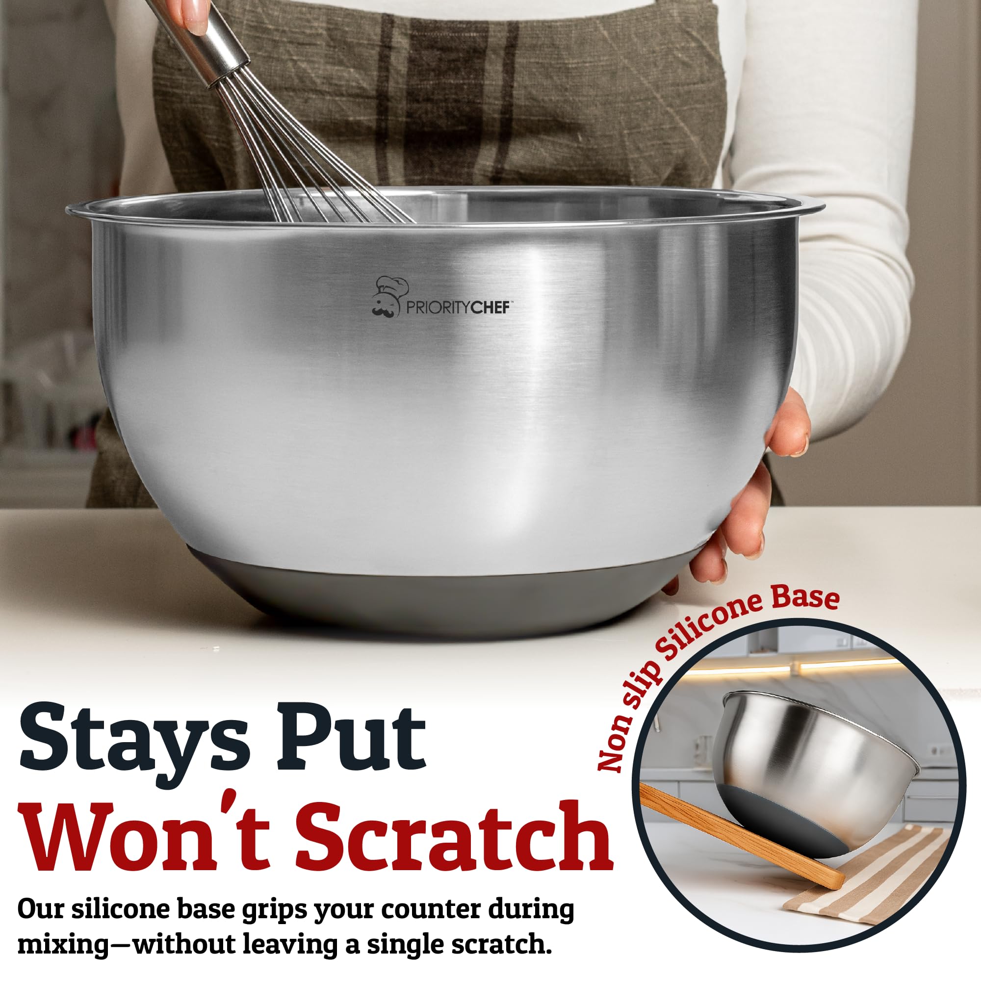 Priority Chef includes a 15-piece silicone utensil set for versatile prep.