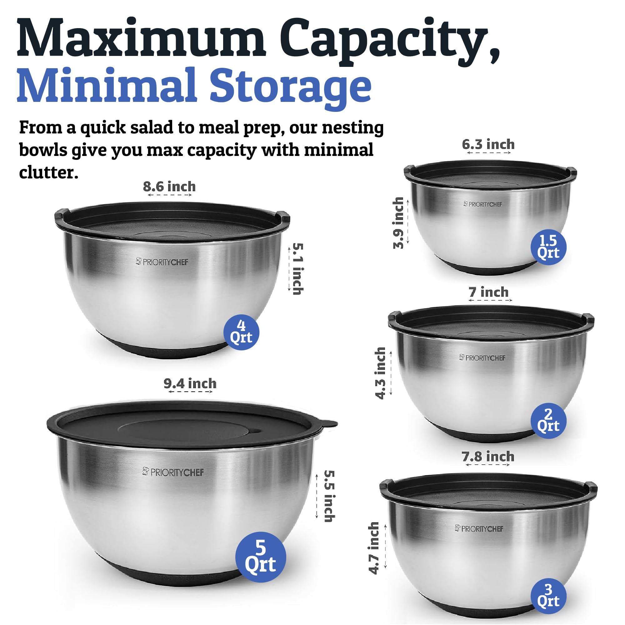 Priority Chef airtight lids seal freshness and reduce mess