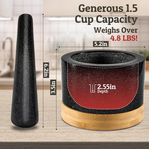 Priority Chef bamboo base provides stability during grinding.