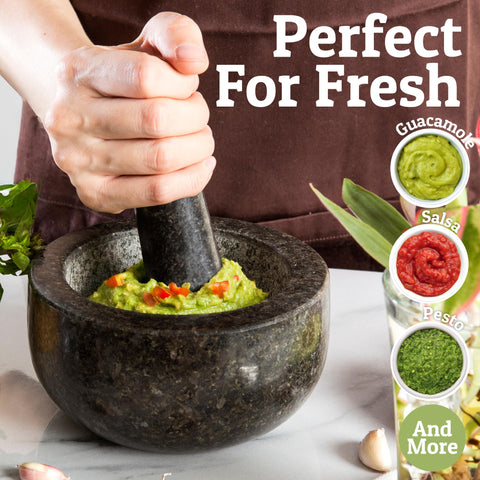 Priority Chef black granite bowl adds rustic kitchen style
