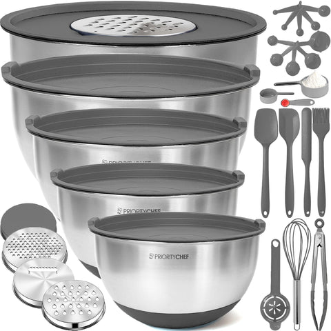 Priority Chef bowls nesting stack saves space during meal prep.